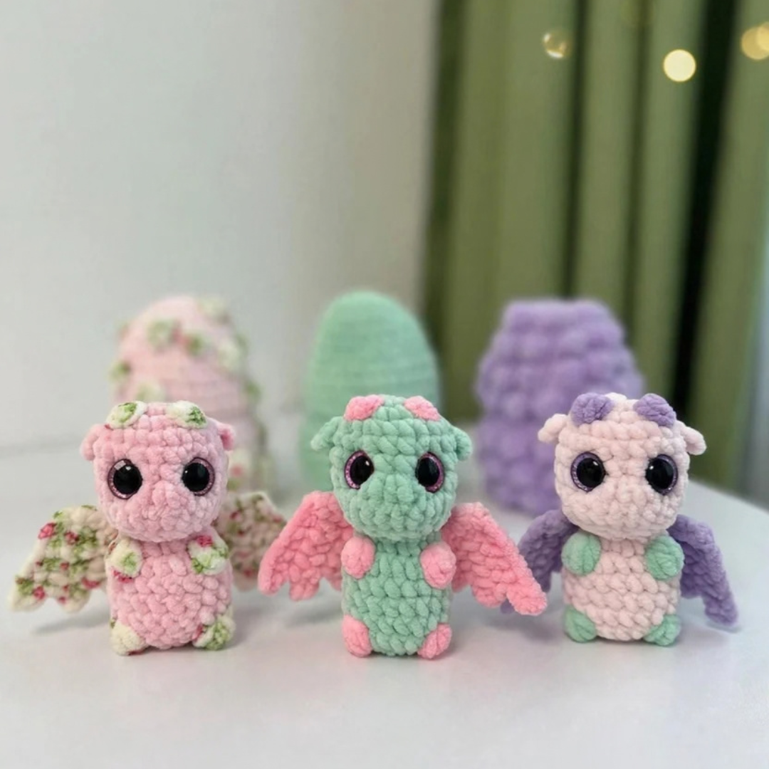6-in-1 Cute Animal Crochet Patterns PDF 🐱🐉🦫🐶🦇🐷