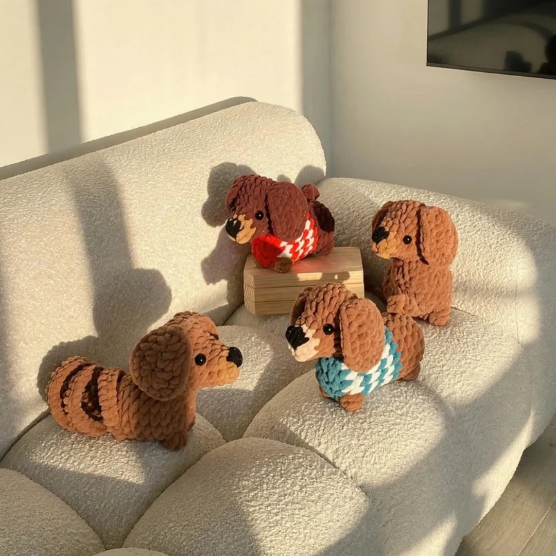 6-in-1 Cute Animal Crochet Patterns PDF 🐱🐉🦫🐶🦇🐷